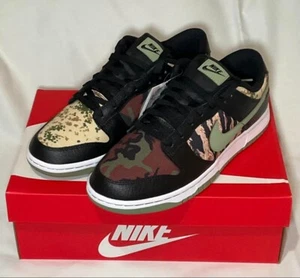 Nike Dunk Low SE DH0957-001 Crazy Camo Black&Oil Green-White - Picture 1 of 9