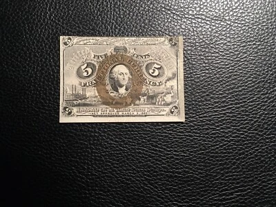Fractional Currency Fr.1235 R-1-18-63 Fiber Paper Mark On The Reverse Rare Note - Image 1 of 4