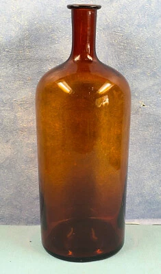 ancien grand flacon bouteille de pharmacie verre teinté 32 cm - Photo 1/4