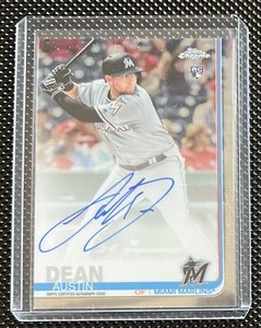 2019 Topps Chrome Rookie Auto Austin Dean #RA-AD Rookie Auto RC Miami Marlins