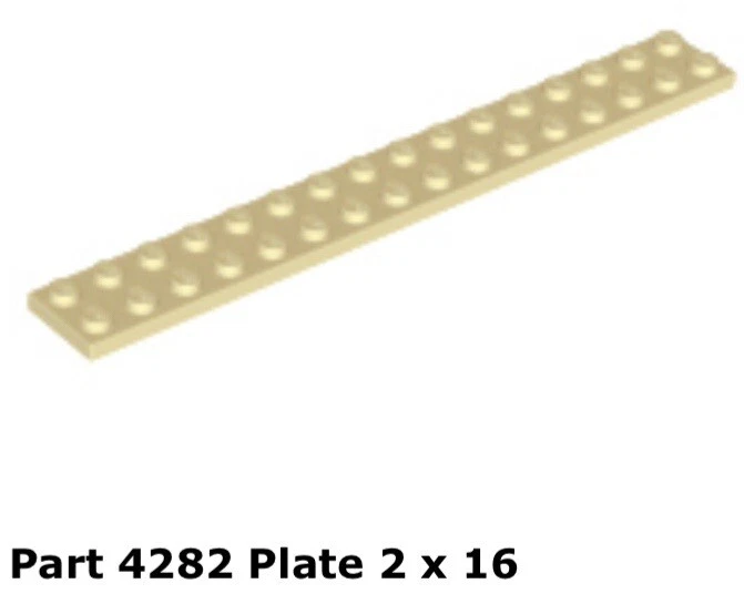 Lego 1x 4282 Tan Plate 2 x 16 7131 - Image 1 of 1