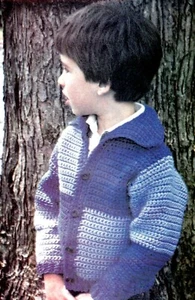 WARM Kid's Patchwork Cardigan Sweater/Crochet Pattern INSTRUCTIONS ONLY - Picture 1 of 1