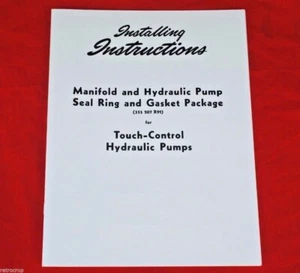 Touch Control Hydraulic Pump Rebuild Manual IH Farmall Super A C 100 130 140 200 - Picture 1 of 12