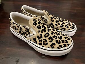 Vans Classic Slip On Children's Leopard Black Sneakers Shoes Kid Size 1.5 Kids