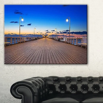 Molo in Sopot at Baltic Sea - Puente marino lienzo obras de arte de pared mini Foto 1 de 4