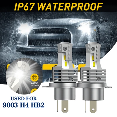 2x AUXITO 9003 H4 HB2 LED Headlight Bulbs Conversion Kit Hi-Low-Beam 6000K White - Image 1 of 4