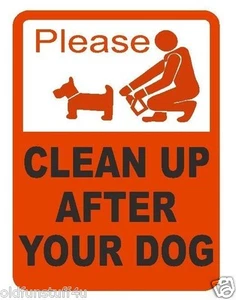Please clean up after your dog K9 Pooper scooper Sign Decal Sticker Label D365 - Picture 1 of 1