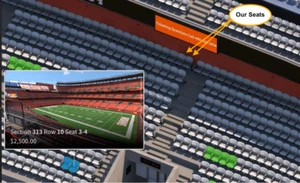 2-CLEVELAND BROWNS VS TENNESSEE TITANS..CLUB SEATS..UNDER OVERHANG..HEATED SEATS - Picture 1 of 4