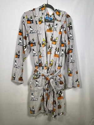 Roupão de banho Peanuts Snoopy Halloween cinza com capuz juventude GRANDE/XL - Imagem 1 de 4