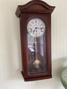 Jostens Montreux Chiming Mechanical Wall Clock Germany Good Working Order w Key! - Picture 1 of 18