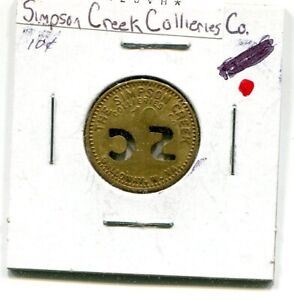 SIMPSON CREEK CO GALLOWAY WV 10 CENT TOKEN BR 2OMM ORCO