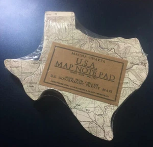 Texas Map NotePad Made From Obsolete US Government Survey Maps Vintage NOS - Picture 1 of 2
