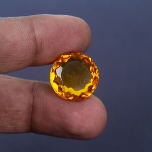 14.0 Ct Certified Natural Round Cut Citrine Translucent Faceted Loose Gems W-232