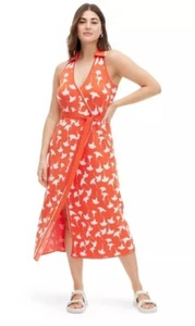 DVF for Target – LARGE Sleeveless Ginkgo Cherry Tomato Sweaterknit Wrap Dress - Picture 1 of 3