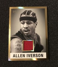 Allen Iverson 2022 Leaf In The Game Used Jersey Relic 1960 Leaf 1/1 GOLD 76ERS