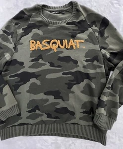 JEAN MICHEL BASQUIAT Camouflage Sweatshirt Herren 3XL grün Rundhals x Sean John beflockt - Bild 1 von 16