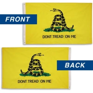 Embroidered Dont Tread on Me (Double-Sided Text) Flag 3x5ft 210D Poly Gadsden YW - Picture 1 of 5