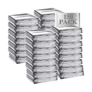 Emergency Blanket Bulk Mylar Survival Thermal Blankets Pack Silver Foil Refle... - Picture 1 of 7