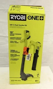 Ryobi PCLCK201K ONE+ 18V String Trimmer/Edger & Blower/Sweeper Combo Kit - Picture 1 of 12