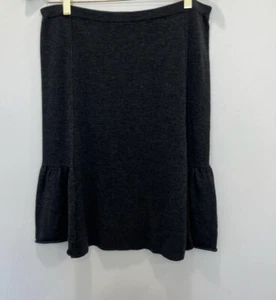 Gonna a dondolo Eileen Fisher 100% lana merino grigio antracite taglia M Petite - Foto 1 di 7