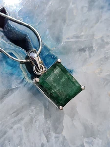 Geschenkset: Smaragd Anhänger in Silber plus Silberkette   (A20) - Bild 1 von 4