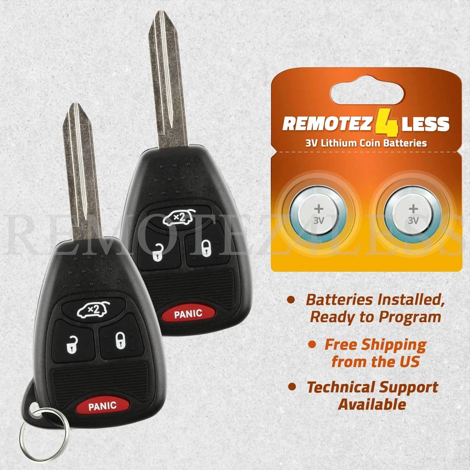 2 for 2004 2005 2006 2007 2008 Chrysler Pacifica Keyless Car Remote Key Fob 4btn Foto 1 de 4