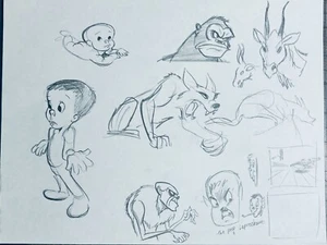 ORIGINAL ARTIST/CARTOONIST CASH DONOVAN HAND DRAWN  SKETCH 8.5 X 11 UNSIGNED 1 - Picture 1 of 1