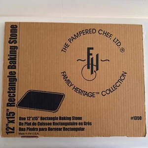 Pampered Chef - Family Heritage #1350 - 12”x15” Rectangle Baking Stone NIB - Picture 1 of 3
