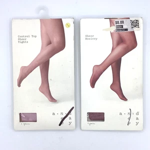 2 A New Day Target Sheer Tights 1 Control Top Blackberry Cream & 1 Cranberry S/M - Picture 1 of 5