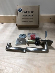 Concealed Passage Triton Left Handed Lever EMTEK  Square Rosette Satin Nickel - Picture 1 of 2