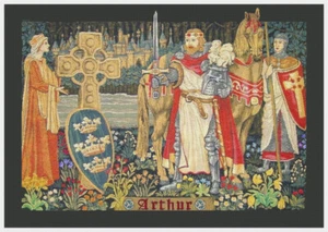 Medieval King Arthur from 16th Century Tapestry Counted Cross Stitch Pattern - Picture 1 of 10