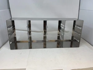 STAINLESS STEEL FREEZER RACKS FOR LABORATORY CRYOSTORAGE 22x9x5.5 -PREOWNED - Picture 1 of 2
