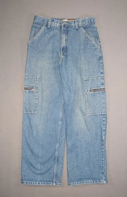 Pantalones de mezclilla vintage Jordache para hombre 32x32 utilitarios holgados carga pierna ancha Y2k lavado medio Foto 1 de 4