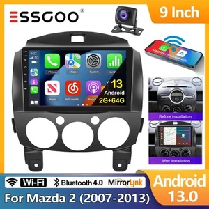 64G Apple Carplay estéreo GPS SAT navegación BT Android 13 para Mazda 2 2007-2013 + cámara - Imagen 1 de 13