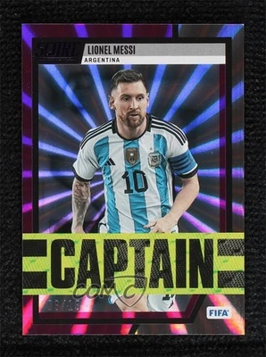 2022-23 Panini Score FIFA Captain Fat Pack Purple Lasers /15 Lionel Messi #1 - Image 1 of 2