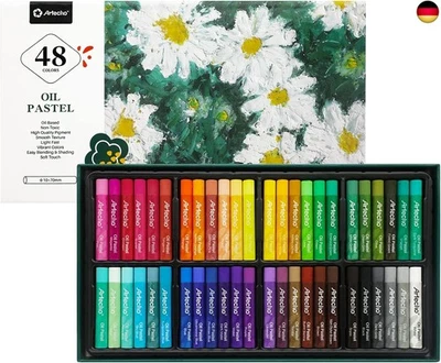 BESUCHE DEN ARTECHO-STORE Artecho Ölpastellkreide 48er Set, lichtechte Farben, Sanfte Berührung, E