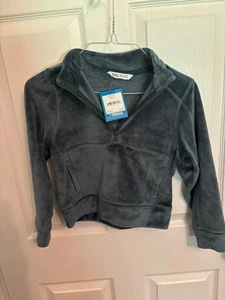 Girls DSG Velour 1/2 Zip Dark Green Size 6/7 - Picture 1 of 3