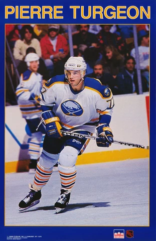 POSTER : NHL HOCKEY : PIERRE TURGEON - BUFFALO SABRES - FREE SHIPPING ! RW12 Q Cover
