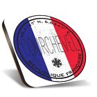 1X Square Coaster 12Cm Courchevel France Flag Circle 60187