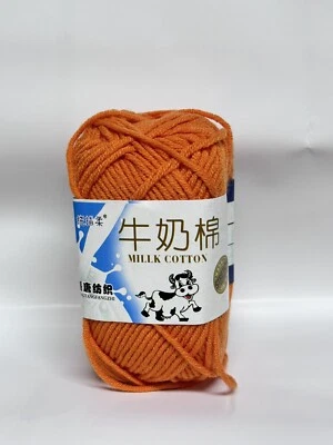 Milk Cotton- Knit/Crochet Milk cotton 50gr- Orange Color 50gr - Image 1 of 2