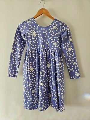 NUEVO CON ETIQUETAS VESTIDO GIRATORIO SKATER HANNA DIFFERENTSON ABSTRACTO COPOS DE NIEVE PÚRPURA L/S 140 10 Foto 1 de 4