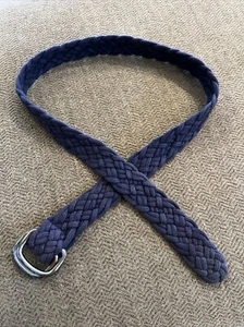 Boys Lands End Braided D-ring Belt School Uniform Blue Nylon Size Large (14-16) - Picture 1 of 1