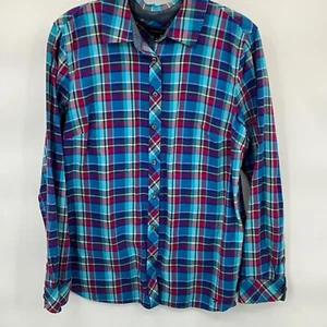 Talbots Women's Medium Plaid Button-Down Shirt - Picture 1 of 6