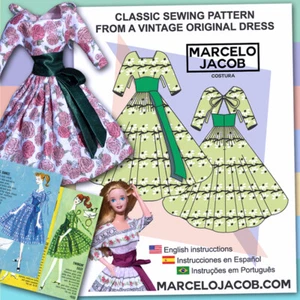 LETS DANCE/SEWING EASY 60´S VINTAGE REPRO SEWING PATTERN fits BARBIE - Imagen 1 de 3
