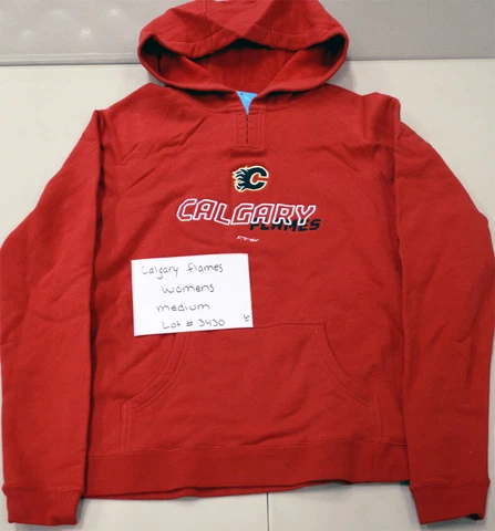 Reebok Women's Calgary Flames Fleece Pullover Hoody Sample Red Medium Cover