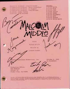 Malcolm in the Middle Cast Signed Script POP COA Muniz Cranston Kaczmarek +3 - Picture 1 of 1