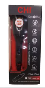 Nuovo Open Box CHI Spin N Curl 1” arricciacapelli girevole in ceramica nera e strumento di pulizia - Foto 1 di 5