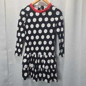 Gymboree Girls 12 Minnie Mickey Mouse Polkadot Tiered LS Dress Pullover Knee Lgt - Picture 1 of 7