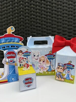 Caja de caramelos Paw Patrol serie de 10 para decoraciones de fiesta y cumpleaños Foto 1 de 4