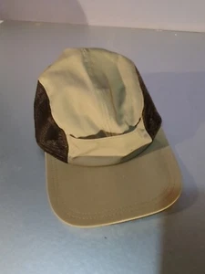 NOS Vintage Flat Brim Mesh Canvas Elastic Back Fishing Outdoor Hat ~ Size XL - Picture 1 of 8